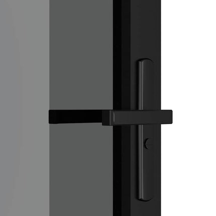 Interior Door 40.4"x79.3" Black ESG Glass and Aluminum