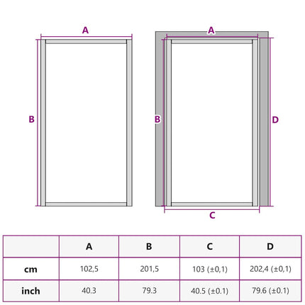 Interior Door 40.4"x79.3" Black ESG Glass and Aluminum