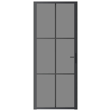 Interior Door 32.7"x79.3" Black ESG Glass and Aluminum