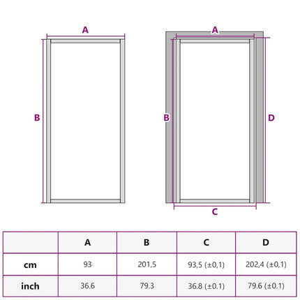 Interior Door 36.6"x79.3" Black ESG Glass and Aluminum