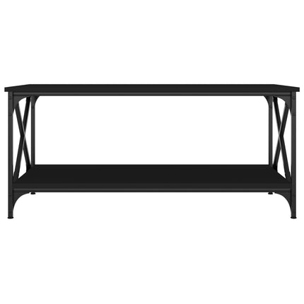 Coffee Table Black 39.4"x19.7"x17.7" Engineered Wood and Iron
