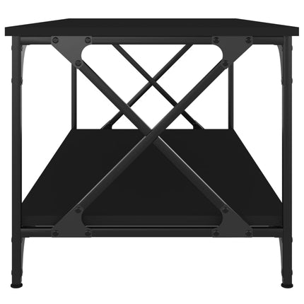 Coffee Table Black 39.4"x19.7"x17.7" Engineered Wood and Iron