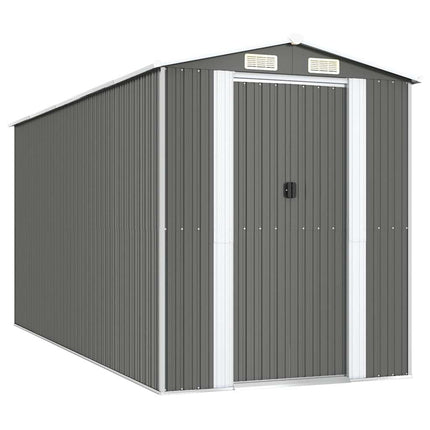 Garden Shed Light Gray 75.6"x173.2"x87.8" Galvanized Steel