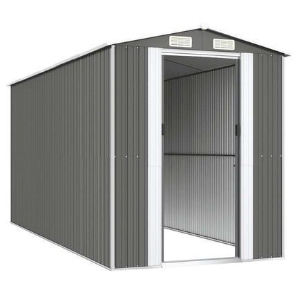 Garden Shed Light Gray 75.6"x173.2"x87.8" Galvanized Steel