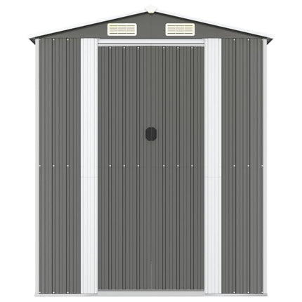 Garden Shed Light Gray 75.6"x205.9"x87.8" Galvanized Steel