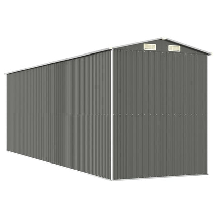 Garden Shed Light Gray 75.6"x238.6"x87.8" Galvanized Steel