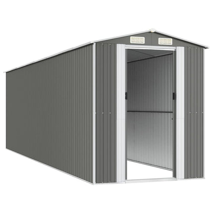 Garden Shed Light Gray 75.6"x271.3"x87.8" Galvanized Steel