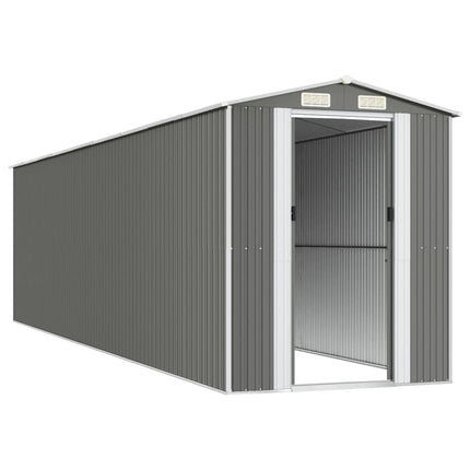 Garden Shed Light Gray 75.6"x303.9"x87.8" Galvanized Steel