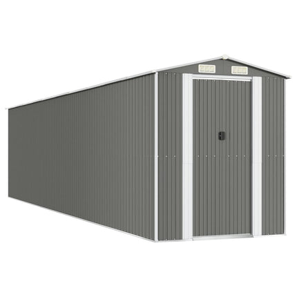 Garden Shed Light Gray 75.6"x336.6"x87.8" Galvanized Steel