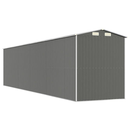 Garden Shed Light Gray 75.6"x336.6"x87.8" Galvanized Steel
