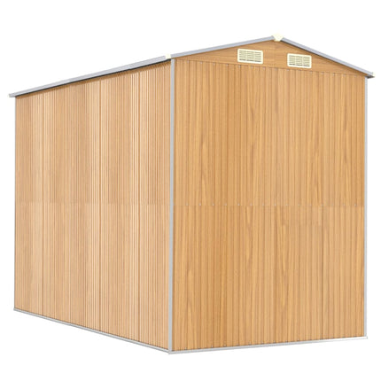 Garden Shed Light Brown 75.6"x107.9"x87.8" Galvanized Steel