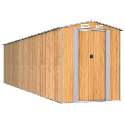 Garden Shed Light Brown 75.6"x303.9"x87.8" Galvanized Steel