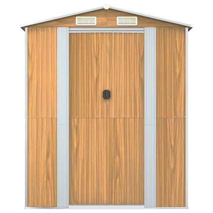 Garden Shed Light Brown 75.6"x336.6"x87.8" Galvanized Steel