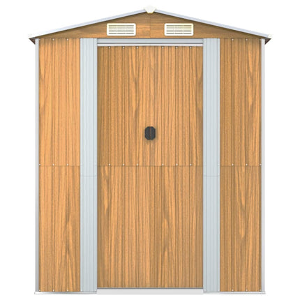 Garden Shed Light Brown 75.6"x369.3"x87.8" Galvanized Steel
