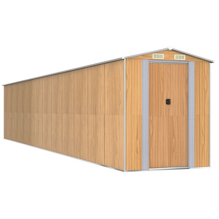 Garden Shed Light Brown 75.6"x402"x87.8" Galvanized Steel