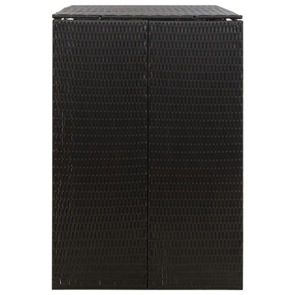 Double Wheelie Bin Shed Black 55.1"x31.5"x46.1" Poly Rattan