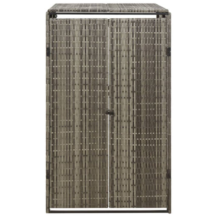 Single Wheelie Bin Shed Gray 27.6"x31.5"x46.1" Poly Rattan