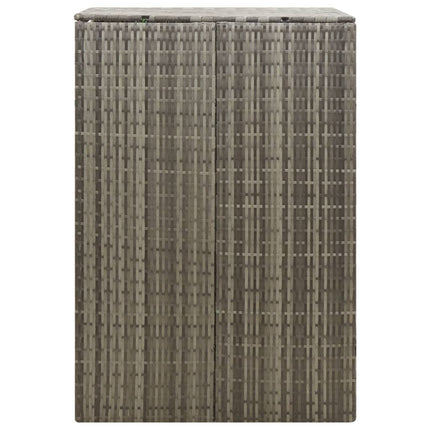 Single Wheelie Bin Shed Gray 27.6"x31.5"x46.1" Poly Rattan
