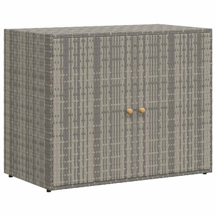 Garden Storage Cabinet Gray 39.4"x21.9"x31.5" Poly Rattan