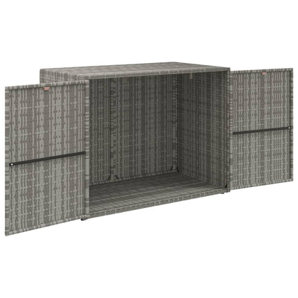 Garden Storage Cabinet Gray 39.4"x21.9"x31.5" Poly Rattan
