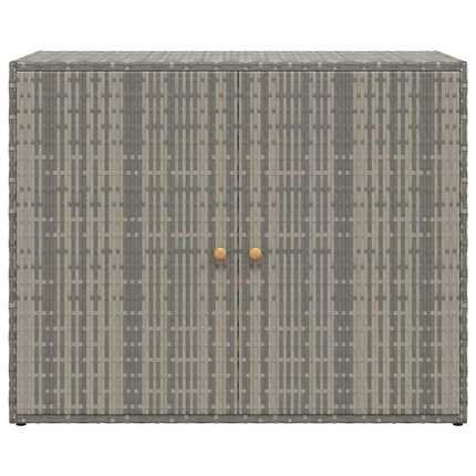 Garden Storage Cabinet Gray 39.4"x21.9"x31.5" Poly Rattan