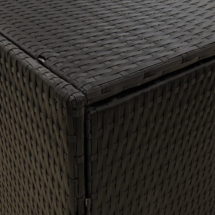 Garden Storage Cabinet Black 23.2"x15.7"x70.9" Poly Rattan