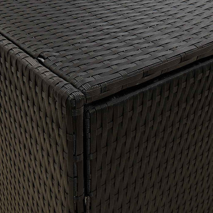 Garden Storage Cabinet Black 23.2"x15.7"x70.9" Poly Rattan