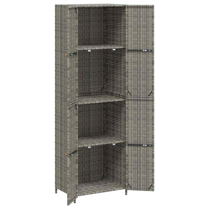 Garden Storage Cabinet Gray 23.2"x15.7"x70.9" Poly Rattan