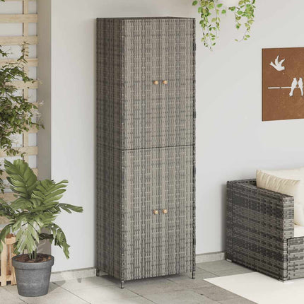 Garden Storage Cabinet Gray 23.2"x15.7"x70.9" Poly Rattan