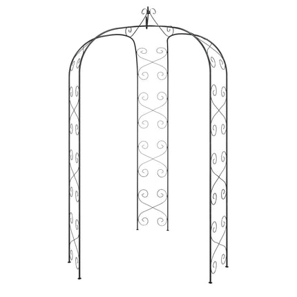 Garden Arch Black Ø70.9"x100.4" Steel