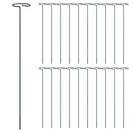 Garden Plant Stakes 20 pcs Dark Green 15.7" Steel