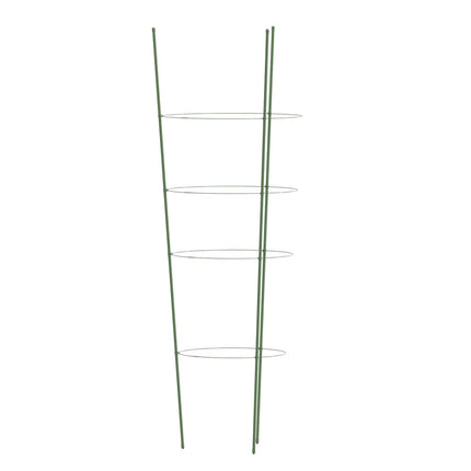Garden Plant Supports with 4 Rings 5 pcs Green 35.4" Steel