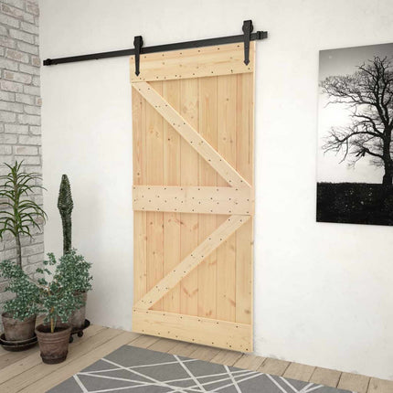 Door NARVIK Natural 31.50 x 82.68 in Solid Pine Wood
