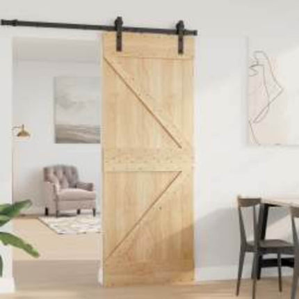 Door NARVIK Natural 31.50 x 82.68 in Solid Pine Wood