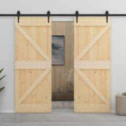 Door NARVIK Natural 31.50 x 82.68 in Solid Pine Wood
