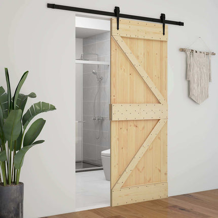 Door NARVIK Natural 31.50 x 82.68 in Solid Pine Wood