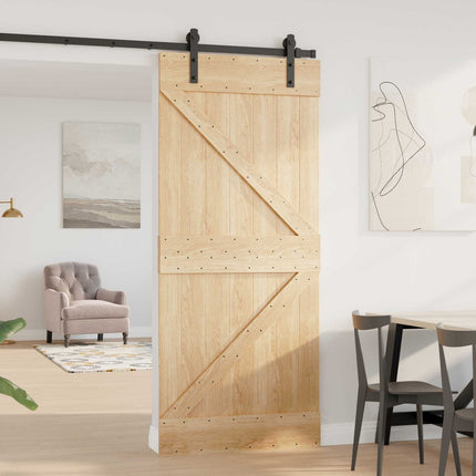 Door NARVIK Natural 35.43 x 82.68 in Solid Pine Wood