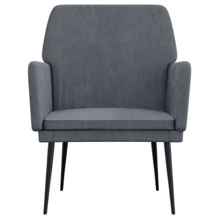 Armchair Dark Grey Velvet (100% polyester), metal, plywood Standard