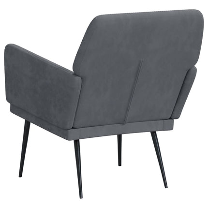 Armchair Dark Grey Velvet (100% polyester), metal, plywood Standard