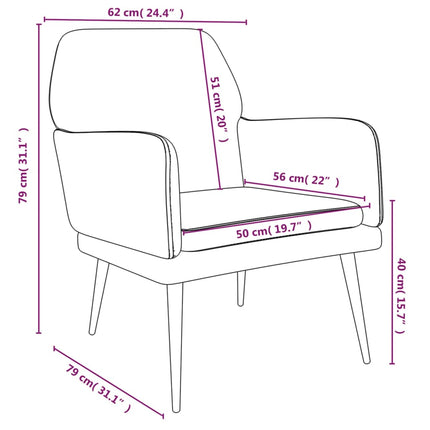 Armchair Dark Grey Velvet (100% polyester), metal, plywood Standard