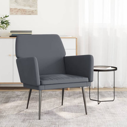 Armchair Dark Grey Velvet (100% polyester), metal, plywood Standard