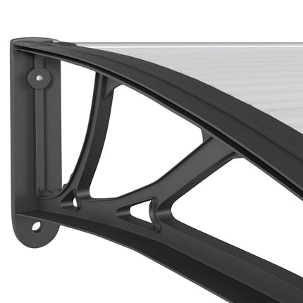Door Canopy Black 59.1"x39.4" Polycarbonate