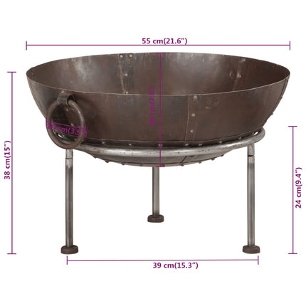 Fire Pit 21.7x21.7x15.0" Iron