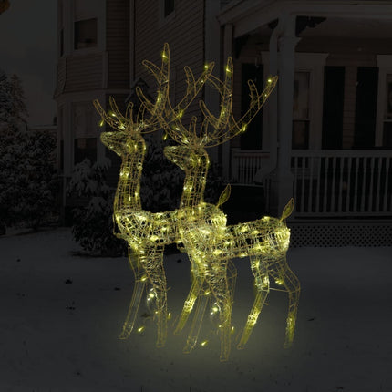Acrylic Reindeer Christmas Decorations 2 pcs 47.2" Warm White