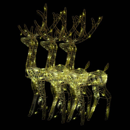 Acrylic Reindeer Christmas Decorations 3 pcs 47.2" Warm White