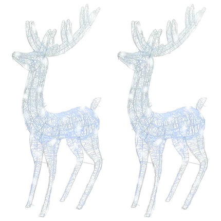 XXL Acrylic Christmas Reindeers 250 LED 2 pcs 70.9" Cold white