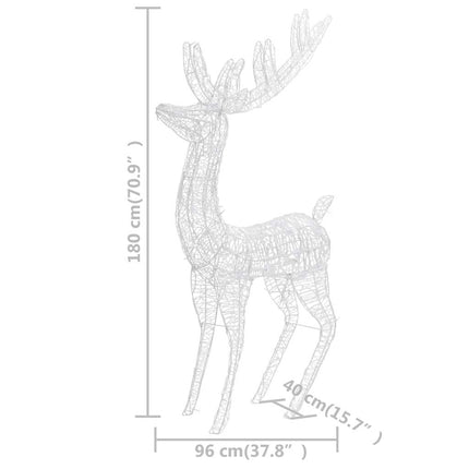 XXL Acrylic Christmas Reindeers 250 LED 2 pcs 70.9" Cold white