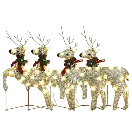 Christmas Reindeers 4 pcs Gold 80 LEDs