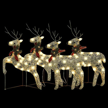 Christmas Reindeers 4 pcs Gold 80 LEDs