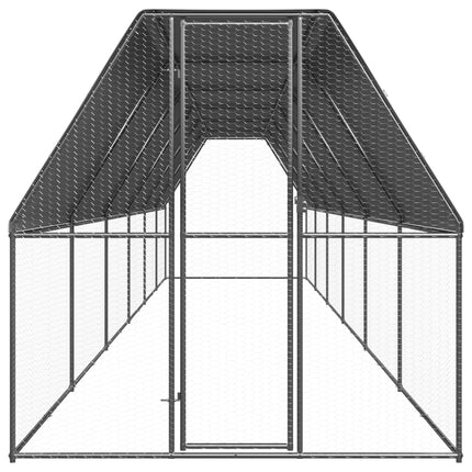 Outdoor Chicken Cage 6.6‘x39.4‘x6.6‘ Galvanized Steel